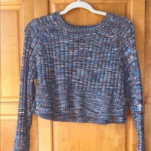 La Hearts Blue and Brown Knit Sweater